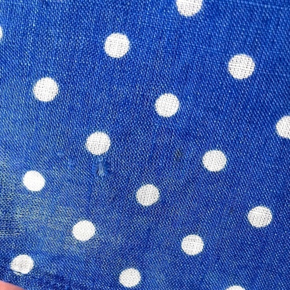 4 for $40 SALE!J Crew Perfect 100% Linen Button Up Shirt, Blue Polka Dot, Size 2 - Picture 6 of 11